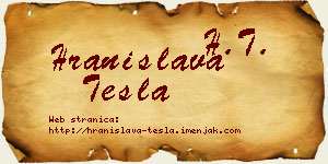 Hranislava Tesla vizit kartica